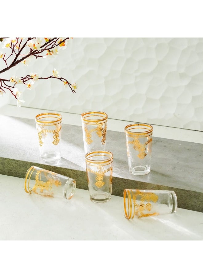DANUBE HOME Danube Home Jannat 6-Piece Tumbler Set 140Ml Elegant Glass Tumblers For Serving Perfect For Water Juices And Beverages Ideal For Everyday Use And Special Occasions  - Image 1