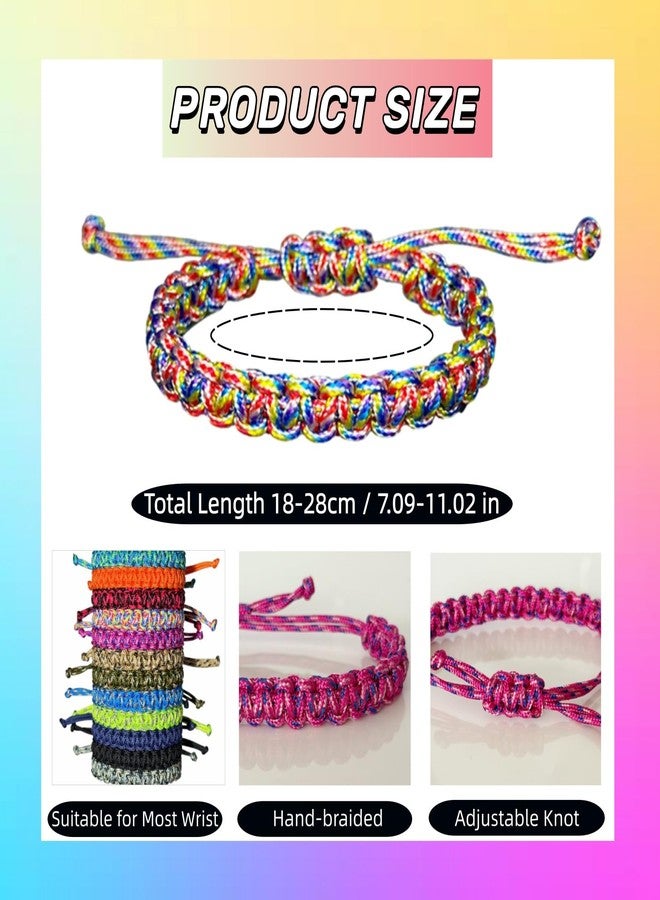 YANMIN 12pcs Braided Paracord Friendship Bracelets for Teen Boys Girls Handmade Adjustable Paracord Bracelet Tween Teenager Birthday Party Favors Goody Bag Fillers Carnival Graduation Gifts - Image 2