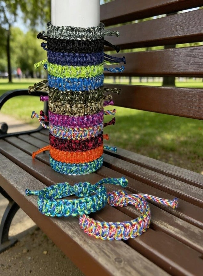 YANMIN 12pcs Braided Paracord Friendship Bracelets for Teen Boys Girls Handmade Adjustable Paracord Bracelet Tween Teenager Birthday Party Favors Goody Bag Fillers Carnival Graduation Gifts - Image 4