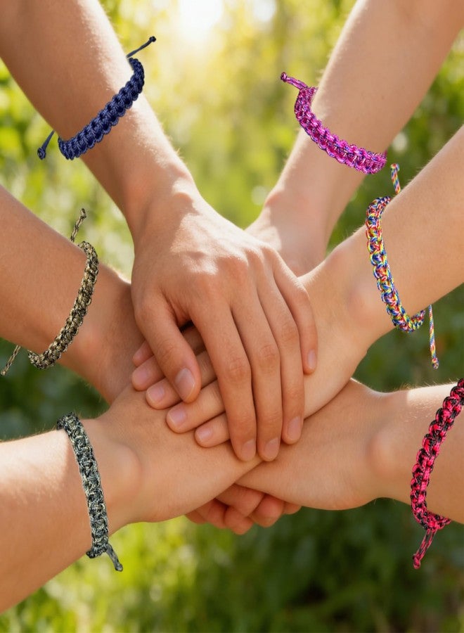 YANMIN 12pcs Braided Paracord Friendship Bracelets for Teen Boys Girls Handmade Adjustable Paracord Bracelet Tween Teenager Birthday Party Favors Goody Bag Fillers Carnival Graduation Gifts - Image 5