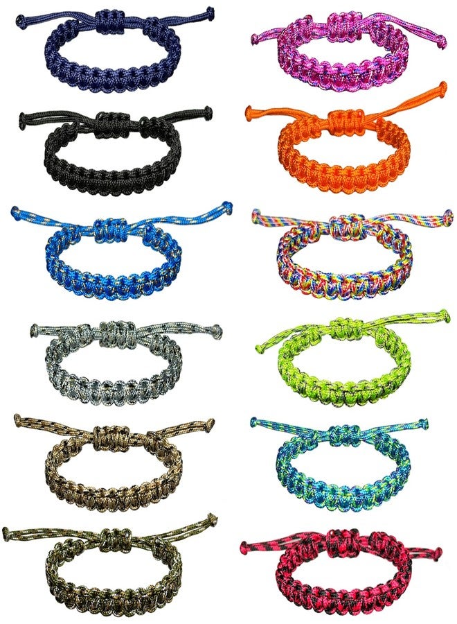 YANMIN 12pcs Braided Paracord Friendship Bracelets for Teen Boys Girls Handmade Adjustable Paracord Bracelet Tween Teenager Birthday Party Favors Goody Bag Fillers Carnival Graduation Gifts - Image 1