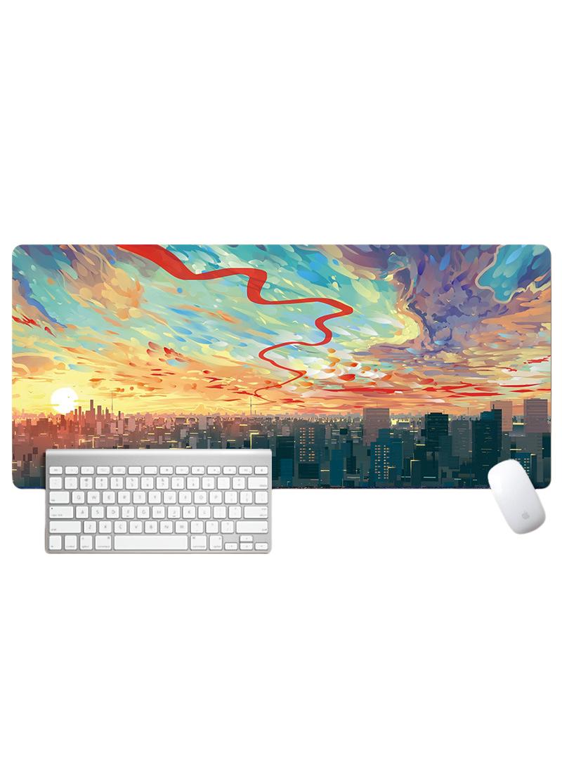 Loquat Van Gogh'S Oil And Landscape Paintings Gaming Mouse Pad Extended Large Mat Desk Pad Stitched Edges Mousepad Long Mouse Pad And Non-Slip Rubber Base Mice Pad 800X300X4mm