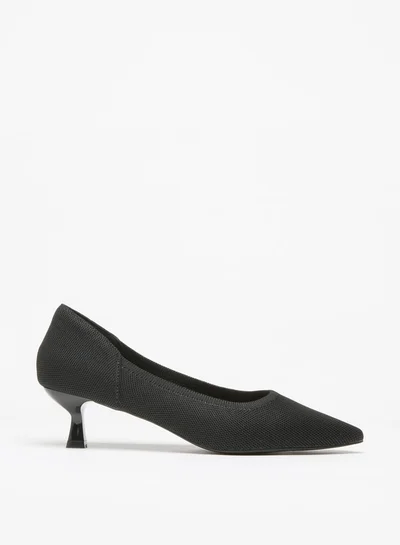 فلورا بيلا من شو إكسبرس Women's Textured Pointed Toe Slip-On Pumps with Kitten Heels