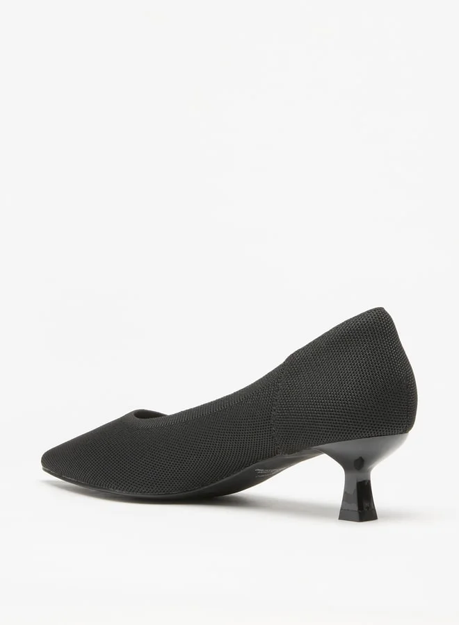 فلورا بيلا من شو إكسبرس Women's Textured Pointed Toe Slip-On Pumps with Kitten Heels