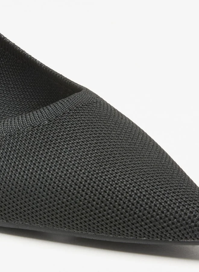 فلورا بيلا من شو إكسبرس Women's Textured Pointed Toe Slip-On Pumps with Kitten Heels