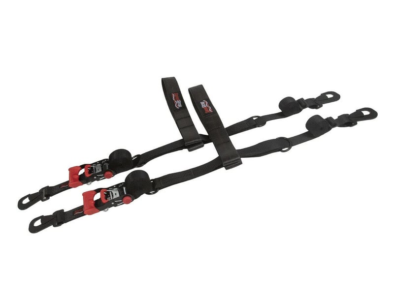 SpeedStrap Essential 4,000LBS UTV 1.5" Black Ratchet Straps w/Tire Bonnets & Storage Bag | Tie-Down Kit | PAIR - Image 2