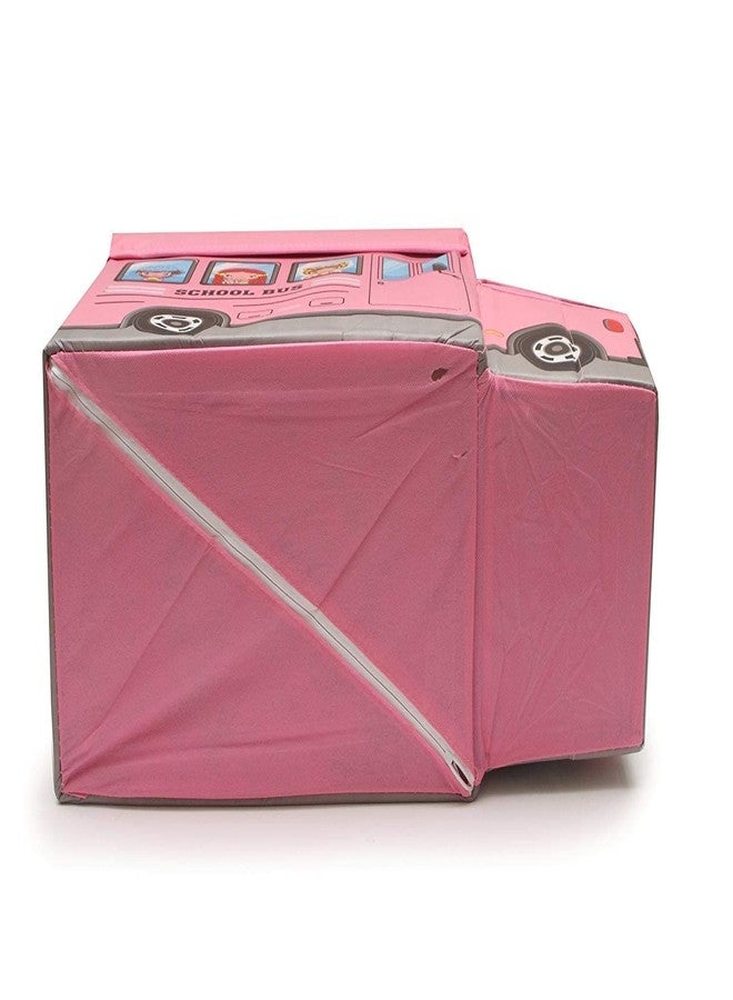 4AJ BAZAAR Foldable Storage and Toy Box - Stool Bus Shaped (Pink) - Image 5