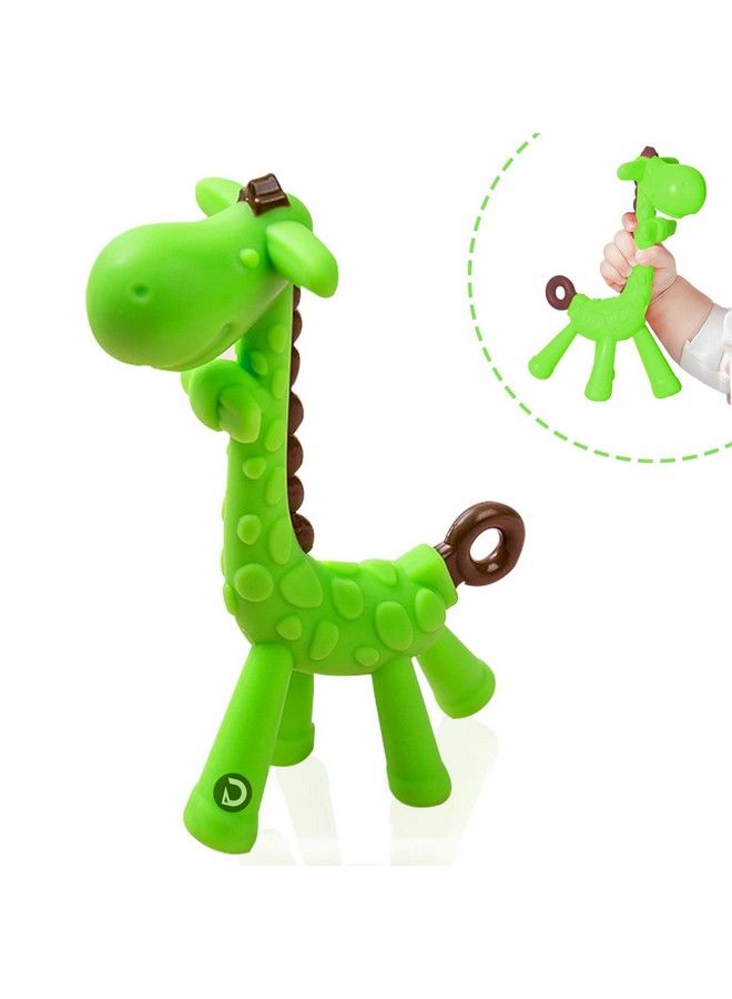 DaKos Teether Soother For New Born Teether And Soother For Baby Baby Mitten Teether Baby Chew Toys For Sucking Needs Sensory Teether Toy (Animal Shaped Giraffe Green) - Image 2