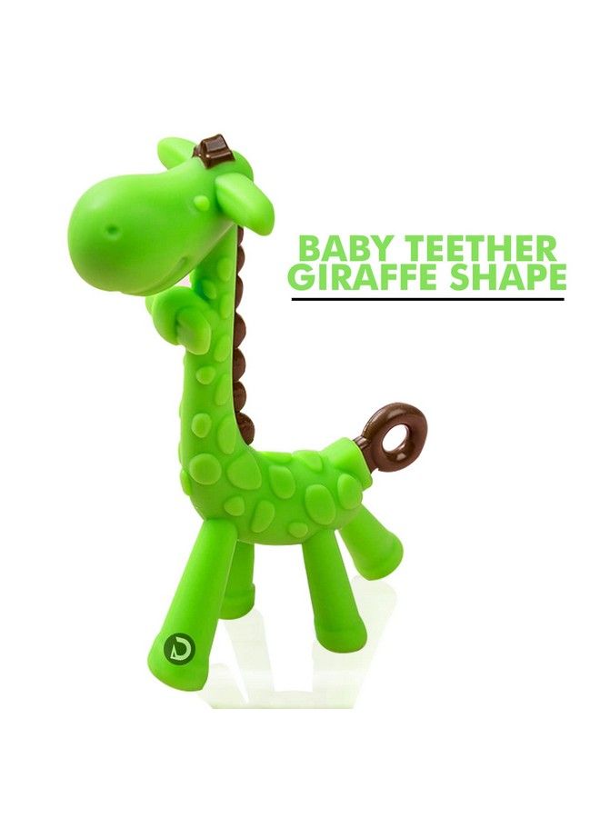DaKos Teether Soother For New Born Teether And Soother For Baby Baby Mitten Teether Baby Chew Toys For Sucking Needs Sensory Teether Toy (Animal Shaped Giraffe Green) - Image 3