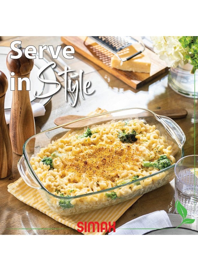 Simax Clear Glass Rectangle Roaster Pan With Lid, Raised Ridges for Fat Free Cooking, Durable Borosilicate Glass, Microwave and Dishwasher Safe, Made in Europe, 3 Qt Oblong Baking Dish - Image 4