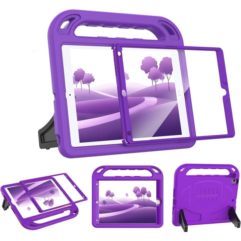 BMOUO Kids Case for iPad 9th8th7th Generation iPad 102 inch 202120202019 with Builtin Screen Protector Shockproof Handle Stand iPad 9th 8th 7th Generation Case for Kids Purple