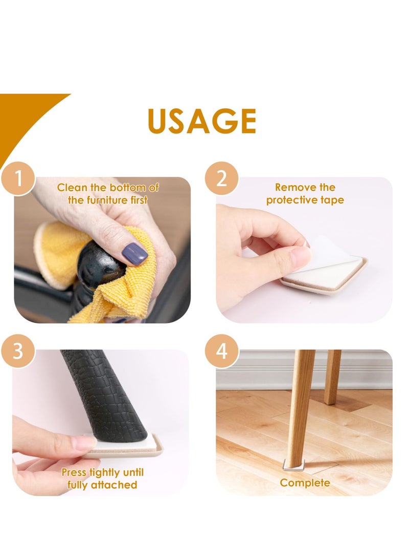SYOSI Furniture Sliders Sliding Pads Self Adhesive Gliders 90mm for Heavy Duty Furniture Movers to Protect Carpet Rugs Hardwood Floor Surfaces for Table and Chair Legs Square 12pcs  - Image 4