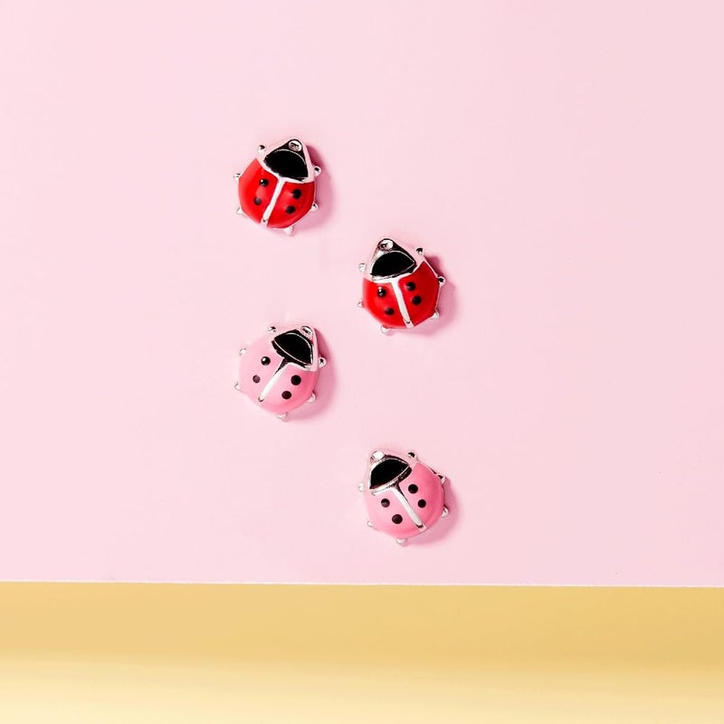 In Season Jewelry 925 Sterling Silver Kids Pink Ladybug Stud Earrings with Safety Screw Back Girls - Image 5