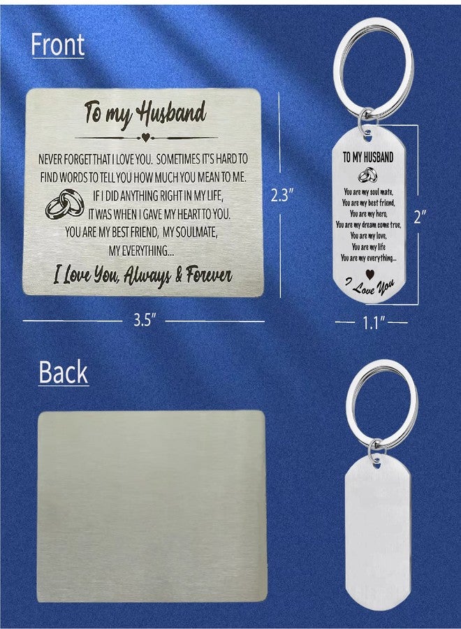 MALLAbyLAMMA Husband Journal from Wife, Husband Wallet Card Engraved, Husband Keychain, To My Husband Leather Journal 140 Pages Writing Notebook, Gift for Husband Birthday Christmas Valentine Anniversary - Image 4