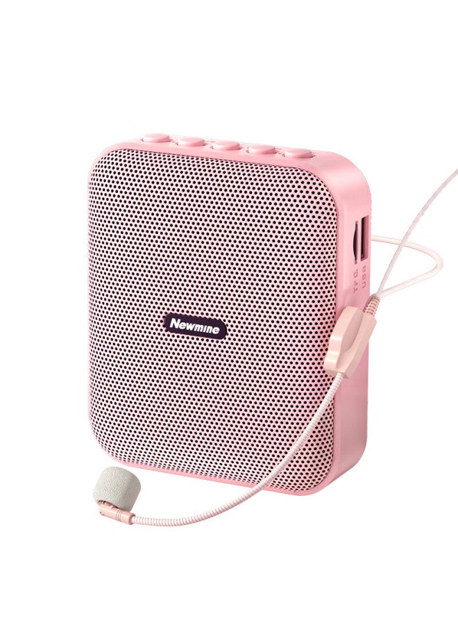 U-101 Mini Bee Amplifier Teacher Special Speaker Tour Guide Waist-hanging Microphone Bluetooth Speaker Mini Portable Megaphone Teaching Lecturer On-the-go Speaker High Volume Pink