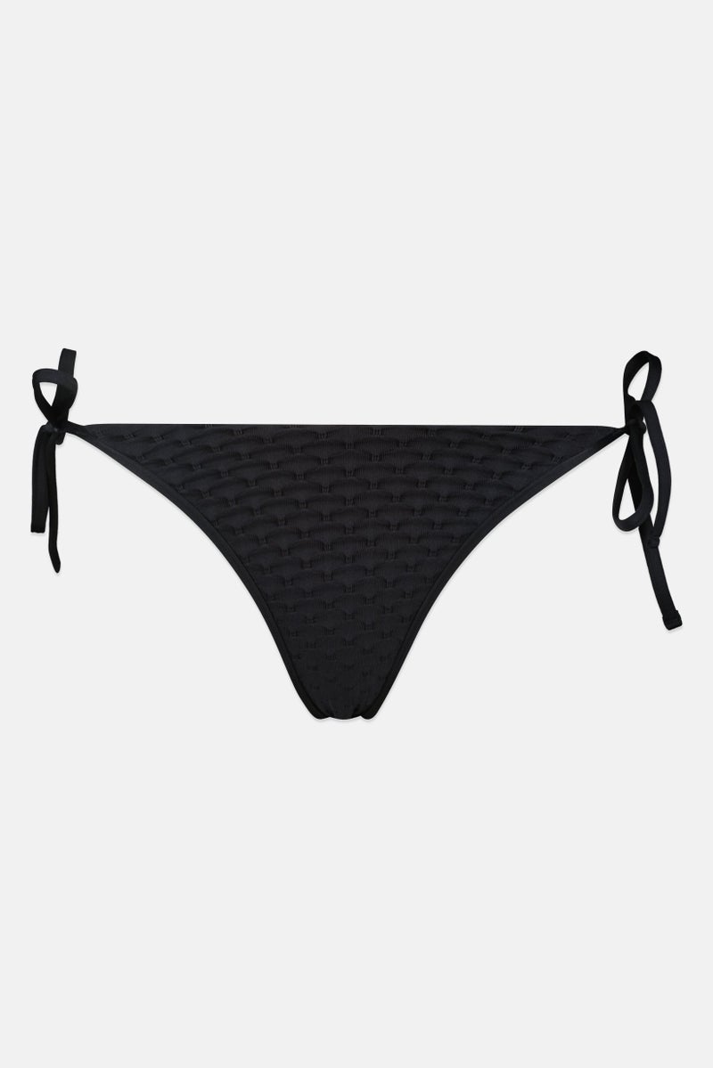 Billabong Kids Girl Textured Bikini Bottoms, Black - Image 1