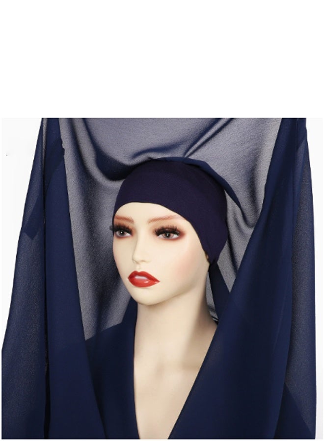 شيفون الحجاب الفوري مجموعة الحجاب الوشاح مع المغناطيسات المدمجة والرأس ملفوفات مع نموذج كاب - Image 4