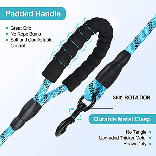 Petology Dog Leash 6FT Long, 1 Inch Thick Reflective Heavy Duty Rope with Anti-Slip Padded Handle for Medium & Large Dogs Blue - Image 3