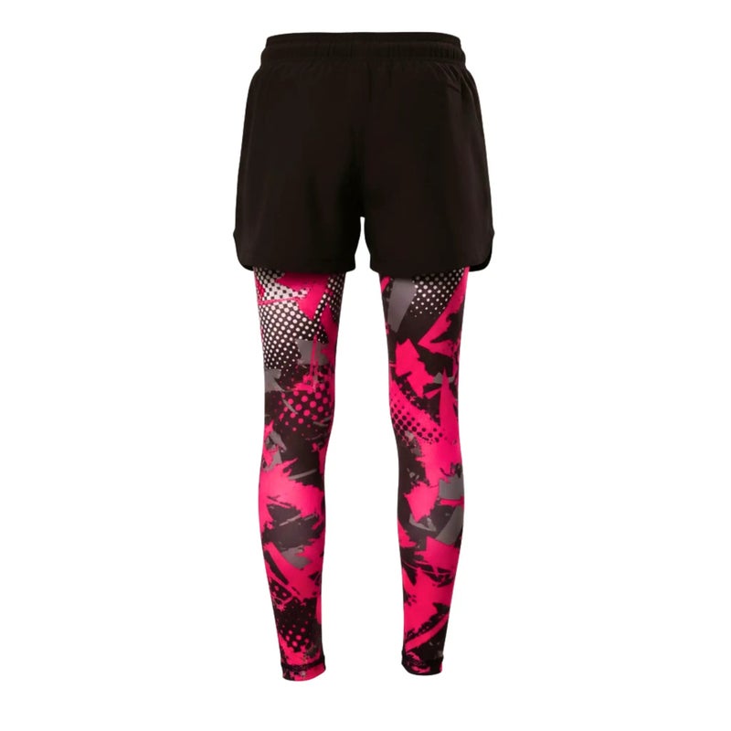 ANJA Girls Sporty Black Shorts with Pink pattern Graphic Leggings – Kids Athletic Layered Bottoms - Image 3