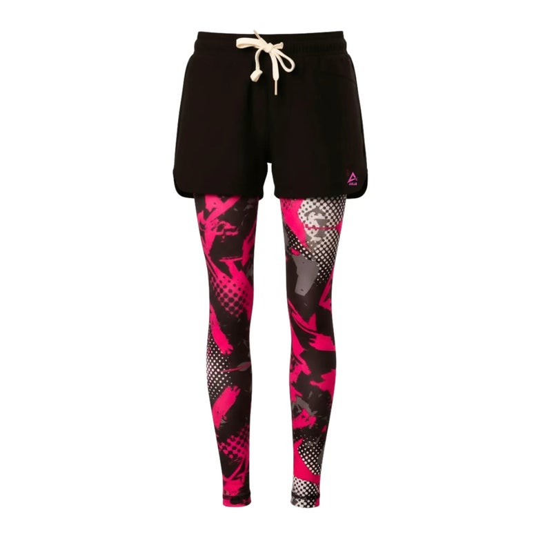 ANJA Girls Sporty Black Shorts with Pink pattern Graphic Leggings – Kids Athletic Layered Bottoms - Image 2