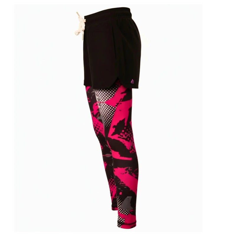 ANJA Girls Sporty Black Shorts with Pink pattern Graphic Leggings – Kids Athletic Layered Bottoms - Image 5