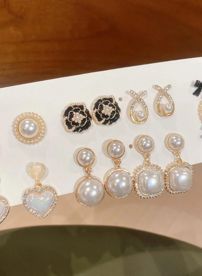 تايك تو Set of 7 - Faux Pearl Embellished Earrings