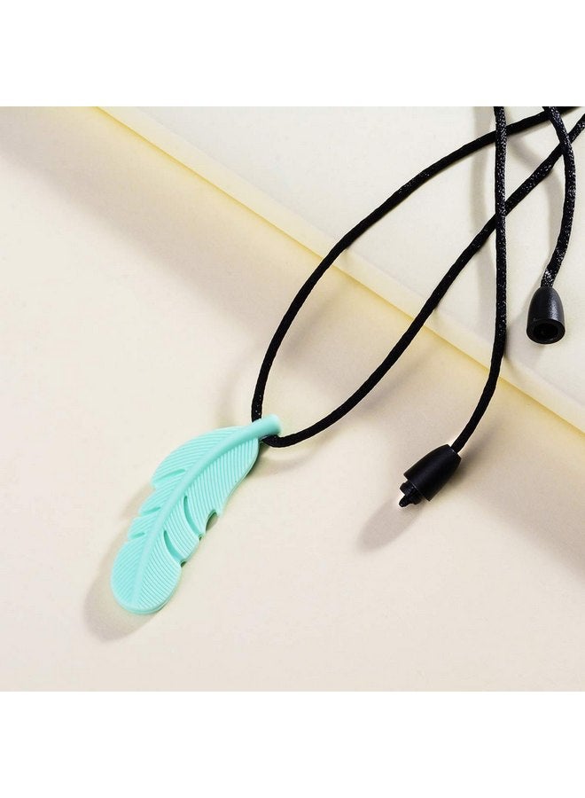 Megoday Teething Necklaces,Silicone Teether Necklace 3 Packs,Chew Necklaces for Sensory Kids Adults,Soft Leaf Feather - Image 5