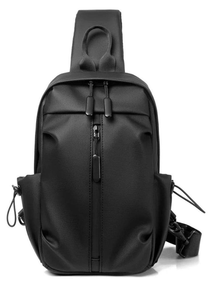 Unisex Waterproof Crossbody Bag - Black  - Image 1