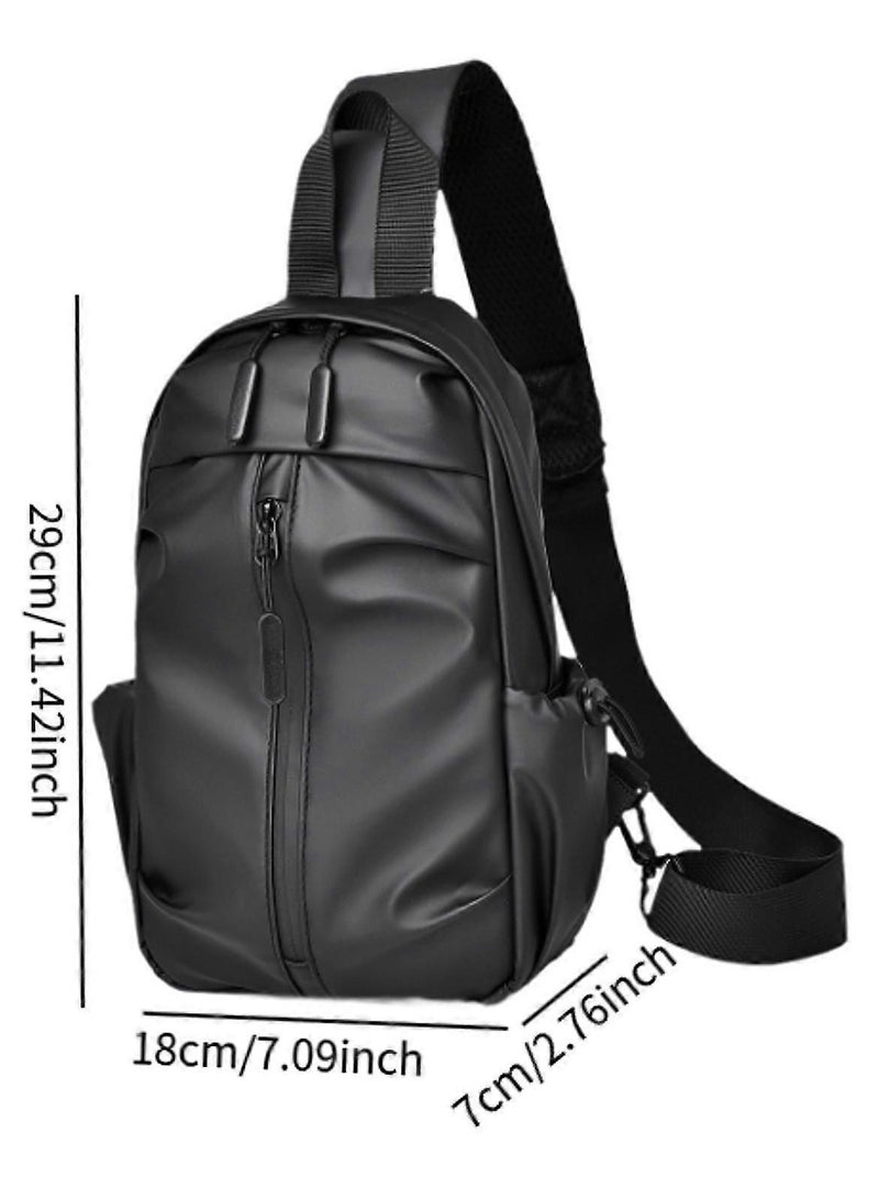 Unisex Waterproof Crossbody Bag - Black  - Image 4