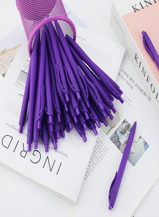 Deegtran 200 Pack No Bleed Purple Barrel Click Pens, Wholesale Retractable Ballpoint Pens, Medium Point, Smooth Ink, 1.0MM Black Ink - Image 5