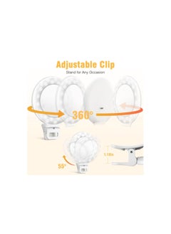 Y&D Ring Light, 3 Light Mode Selfie Rechargeable for Zoom Meetings Large Capacity Battery Portable 60 LED Adjustable Brightness Clip, Phone, iPad, Laptop, Makeup, Photography, Vlog  - Image 3