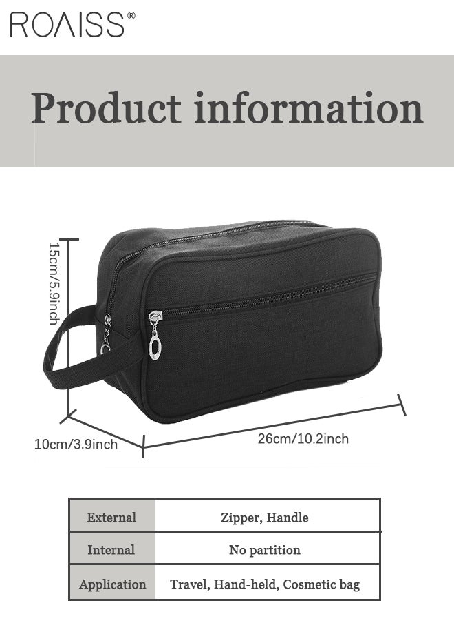 roaiss - Outdoor Wash Bag Portable Storage Bag Waterproof Clutch Bag Large Capacity Makeup Cosmetic Handbag Packing Organizers for Men Women Travel Business Trip Black - Image 1