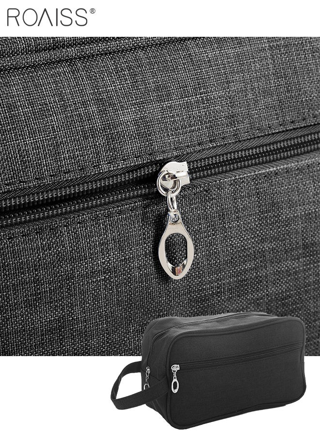 roaiss - Outdoor Wash Bag Portable Storage Bag Waterproof Clutch Bag Large Capacity Makeup Cosmetic Handbag Packing Organizers for Men Women Travel Business Trip Black - Image 1