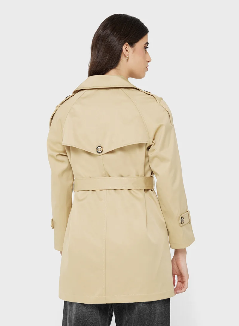 Ginger Structured A Line Belted Trench Coat