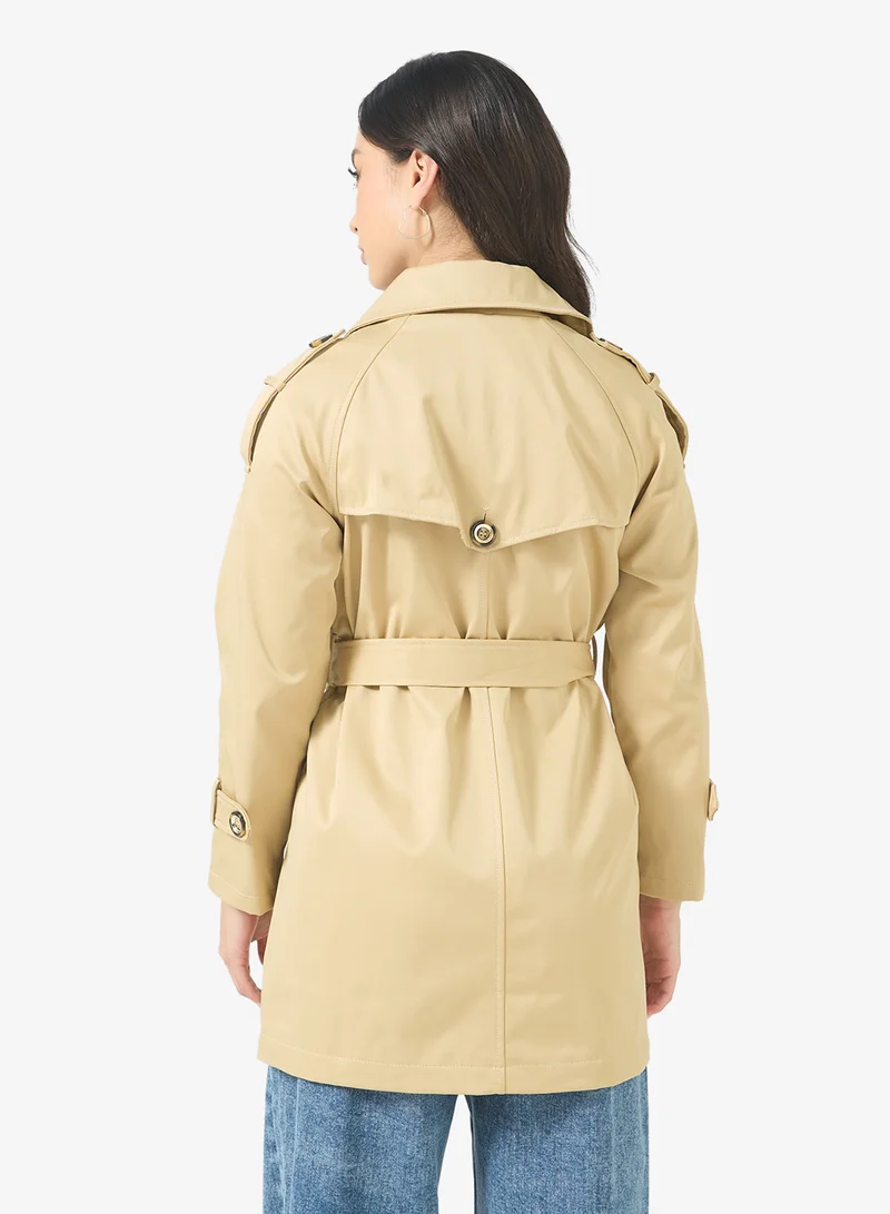 Ginger Structured A Line Belted Trench Coat