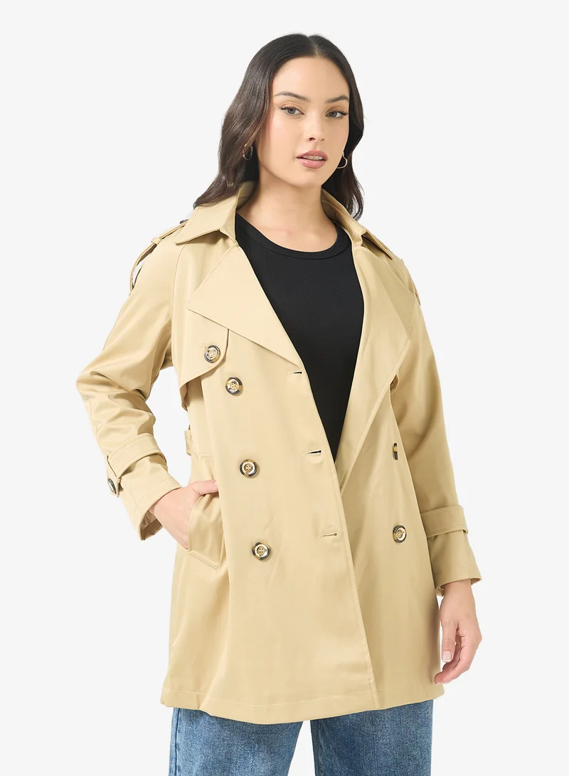 Ginger Structured A Line Belted Trench Coat