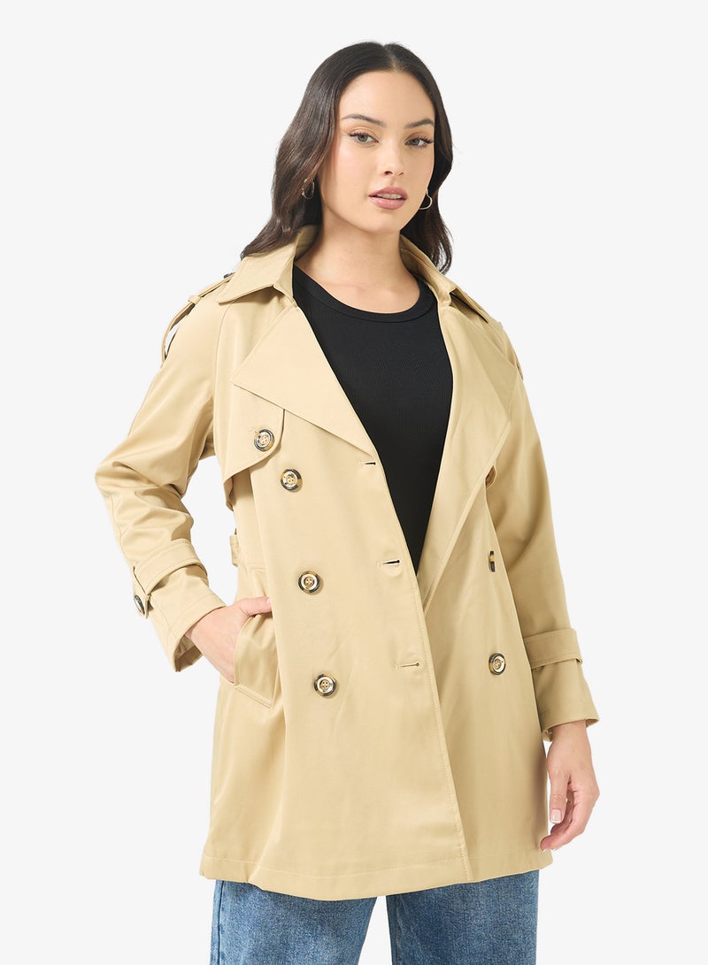 جينجر معطف ترنش بحزام بتصميم - Image 1