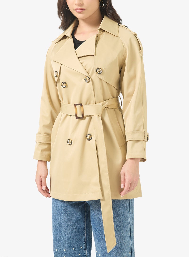 جينجر معطف ترنش بحزام بتصميم - Image 3