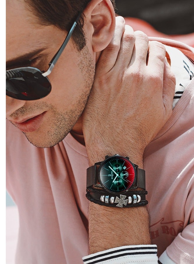 بينبوند ساعات للرجال ووتش الفاخرة الفولاذ المقاوم للصدأ الكوارتز للماء ووتش - Image 4