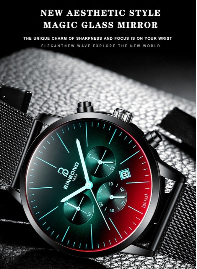 بينبوند ساعات للرجال ووتش الفاخرة الفولاذ المقاوم للصدأ الكوارتز للماء ووتش - Image 1