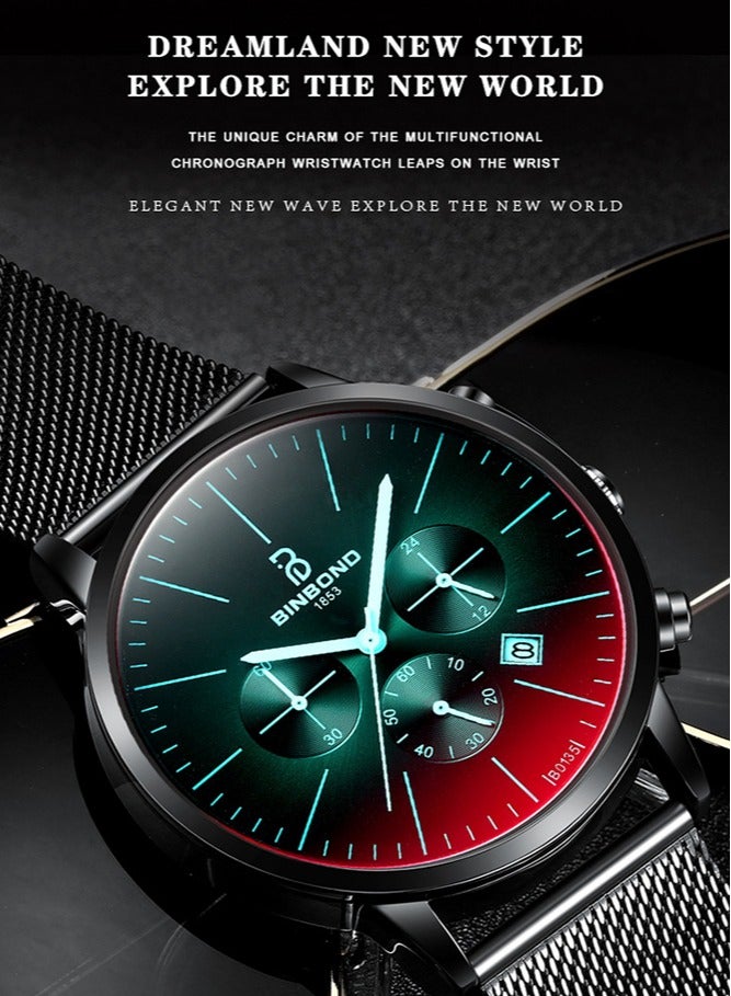 بينبوند ساعات للرجال ووتش الفاخرة الفولاذ المقاوم للصدأ الكوارتز للماء ووتش - Image 2