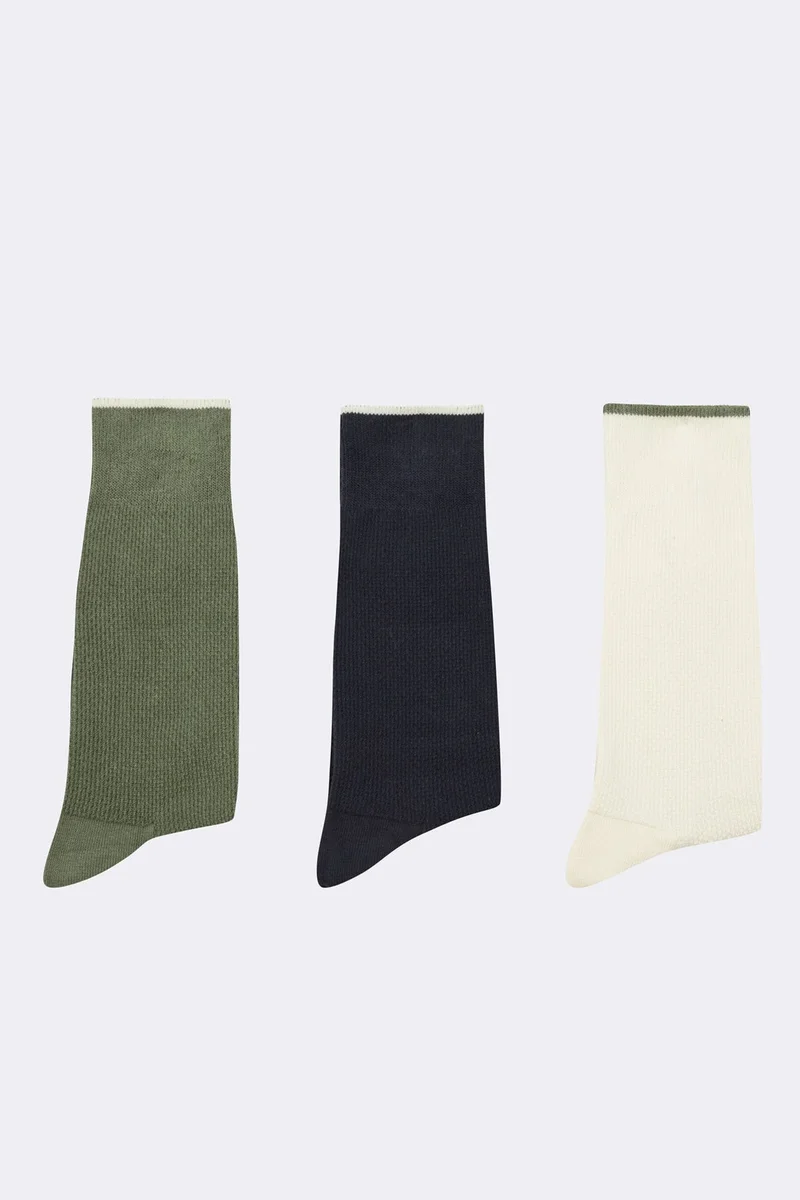 Faguo Set of 3X Socks - Kaki, Navy and Beige