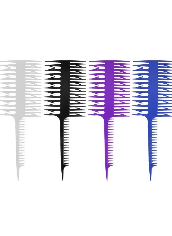 جلوسكي مشط الشعر المهني صبغة الشعر تسليط الضوء على فرشاة الشعر الأسماك منطقة الأسنان الواسعة مشط حلاقة الشعر مشط أداة تصميم الشعر - Image 2