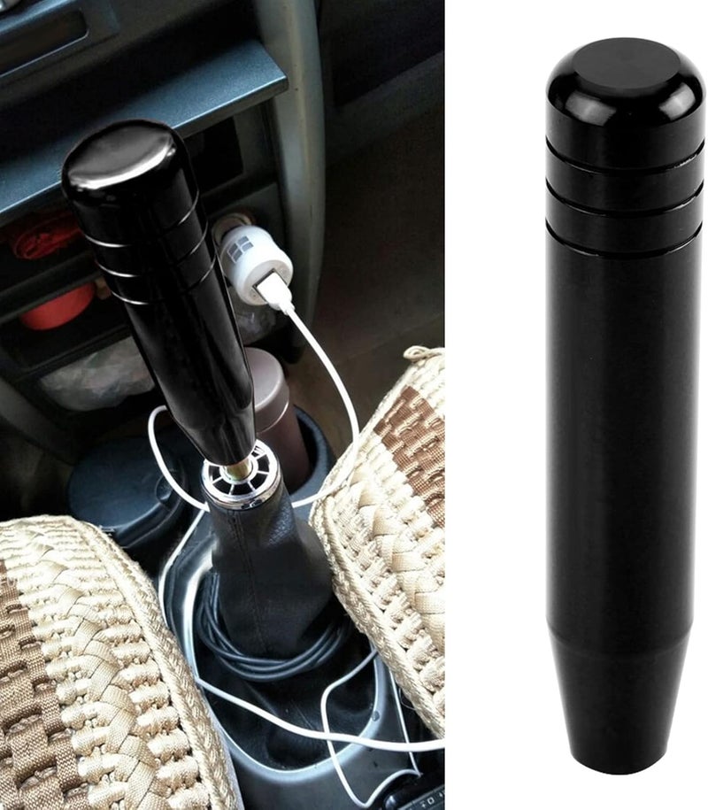 plplaaoo 7.1in Manual Shift Knobs,Car Gear Shift Knob,Car Gear Lever Stick,Universal Aluminum Alloy Car Manual Gear Shift Knob Handle Shifter Lever,Fashionable Design,for Various Type (Black) - Image 2