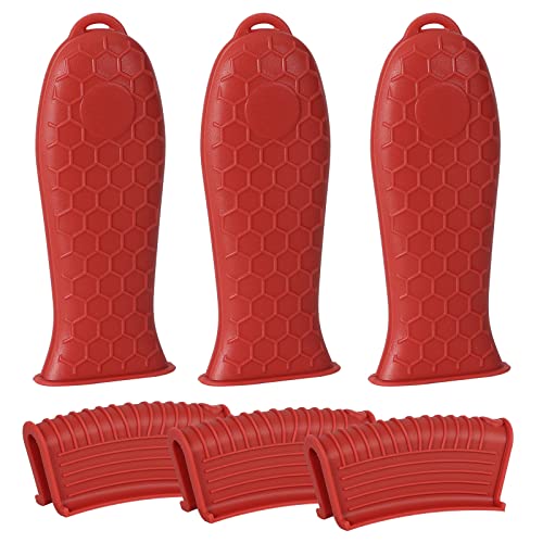 Joyhalo Cast Iron Handle Covers, 6 Pack Heat Resistant Silicone Handle Covers for Cast Iron Skillets and Pans - Image 1