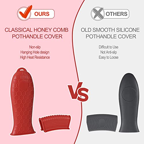 Joyhalo Cast Iron Handle Covers, 6 Pack Heat Resistant Silicone Handle Covers for Cast Iron Skillets and Pans - Image 2