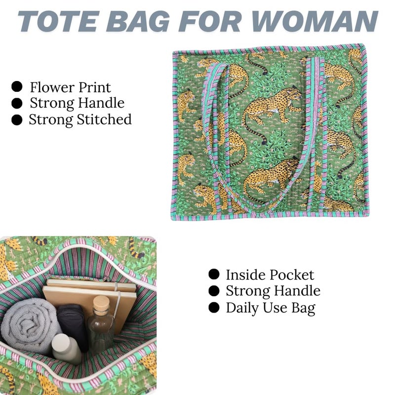 COTSILER Tote Bags Women Lightweight Travel Bag Purse Cotton Shoulder Tote Bag For Shopping Grocery & Beach Bag (Design No 41) - Image 4