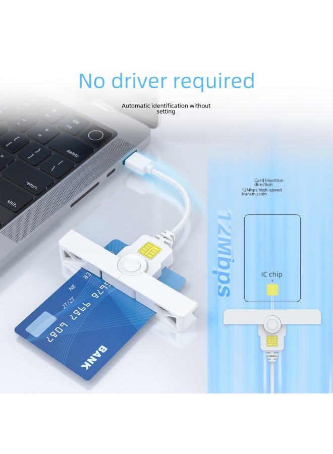 Rocketek Usb2.0 Smart Card Reader With Cable Cac Bank Card Atm Tax Return Card Reader - Image 3