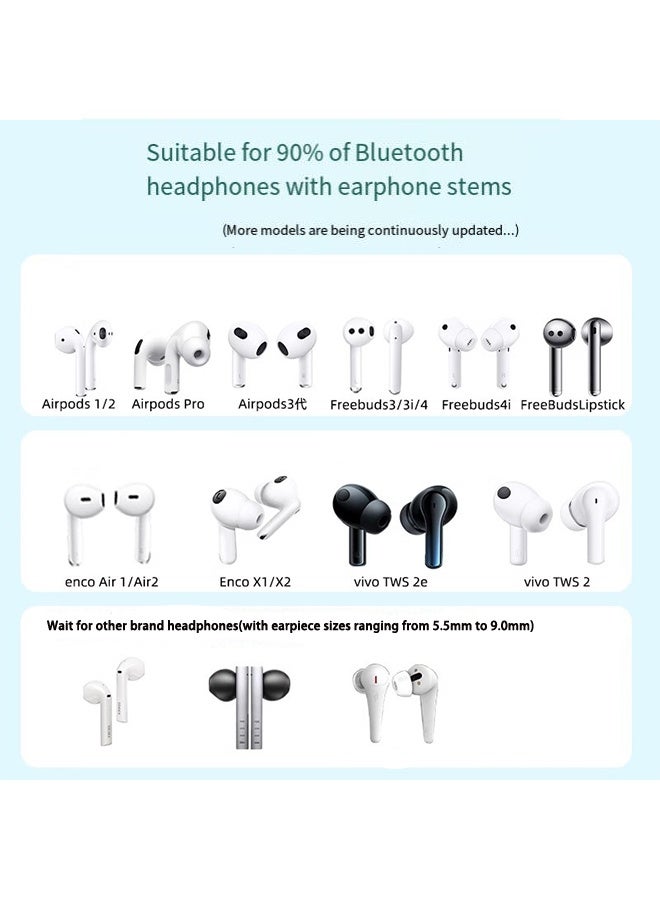 2 Pairs of Ear Hooks Compatible AirPods Pro 360掳 Swivel Adjustable Flexible Non-Slip Anti-Loss Sports Outdoor Replacement Ear Hook Holder for AirPod Pro Multi-Dimensional Adjustable for Running, Jogging, Cycling, Gym - (White & Black) - Image 2