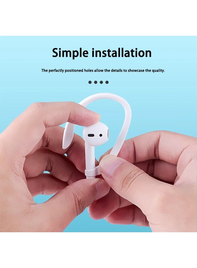2 Pairs of Ear Hooks Compatible AirPods Pro 360掳 Swivel Adjustable Flexible Non-Slip Anti-Loss Sports Outdoor Replacement Ear Hook Holder for AirPod Pro Multi-Dimensional Adjustable for Running, Jogging, Cycling, Gym - (White & Black) - Image 4